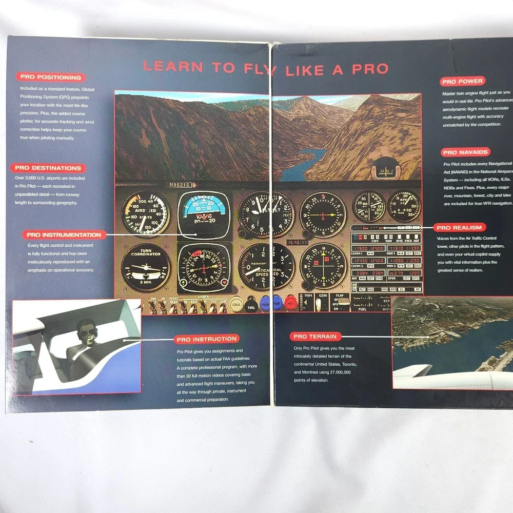 Sierra‎ Pro Pilot 98 Big Box PC Flight Simulator Sealed CD 1997